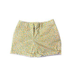 Land's End White Lemon Print Shorts Mid Rise Size 2P